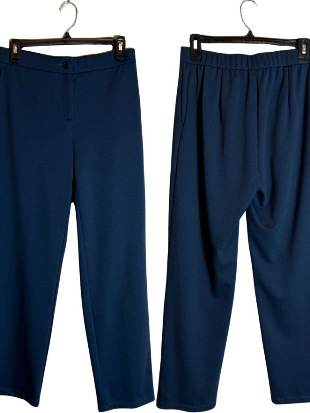 Eileen Fisher Double Knit Ankle Straight Leg Pant Womens XS Blue Minimalist NWOT